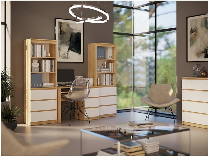 Модульная детская Челси, композиция 5 (Белый глянец, Дуб Сонома)