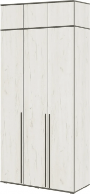 Норд Шкаф трехстворчатый 1200 + Норд Антресоль к шкафу 1200 Дуб Крафт белый
