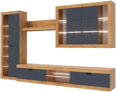 Прага Модульная Гостиная, вариант №2, вотан/Графит