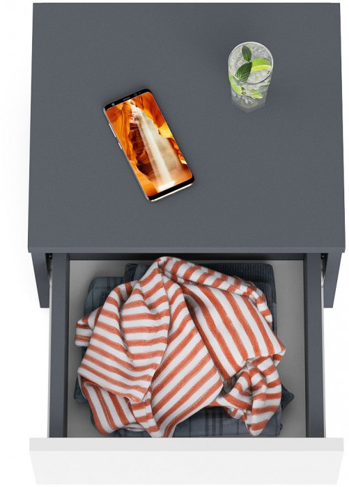 Мори Тумба прикроватная ТПМ400.1, графит/белый