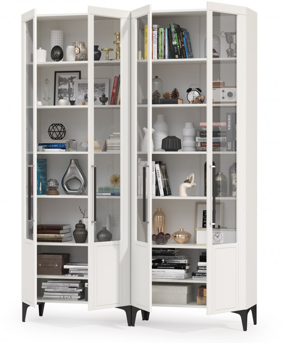 Валенсия Гостиная № 126, цвет ЛДСП белый шагрень/МДФ белый шагрень, ШхГхВ 168,2х38,1х225,2 см.