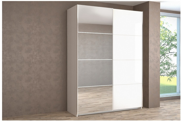 Шкаф-купе Иннэс-5 1600 Ф1/Ф2, Белый глянец