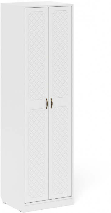 Прихожая П-6 Компоновка № 09, белая шагрень/фасады МДФ белое дерево фрезеровка ромб