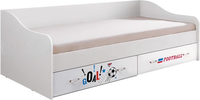 Вега NEW Boy Кровать с ящиками (Белый / Белый глянец)