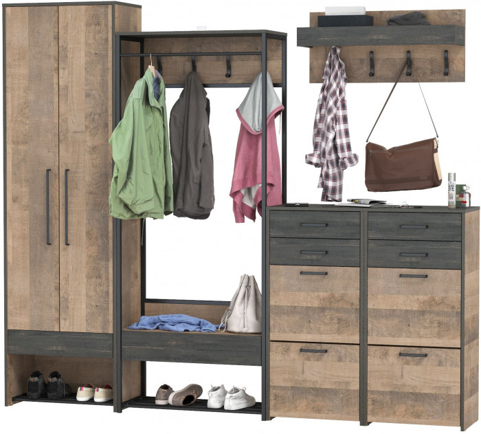 Трувор Прихожая 238, дуб гранж песочный/интра