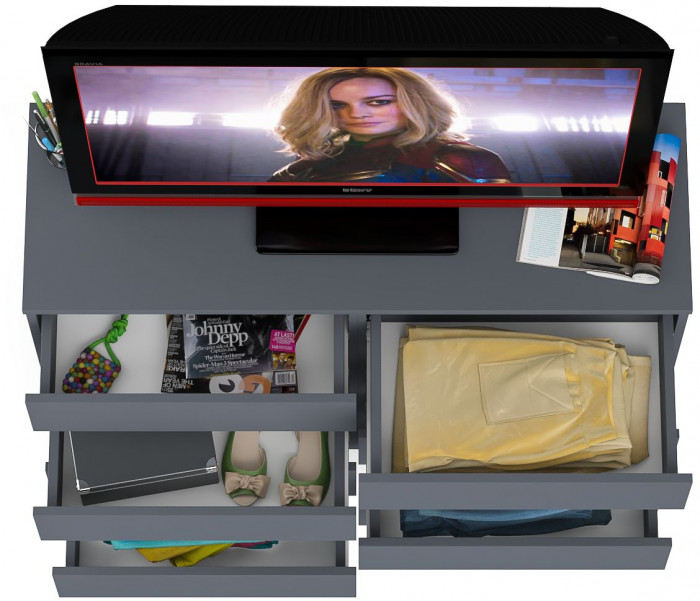 Мори Комод МК1200.8, цвет графит, ШхГхВ 120,4х41х94 см.