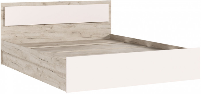 Кровать 1,4м с настилом ЛДСП Мартина, Дуб крафт серый/Кашемир