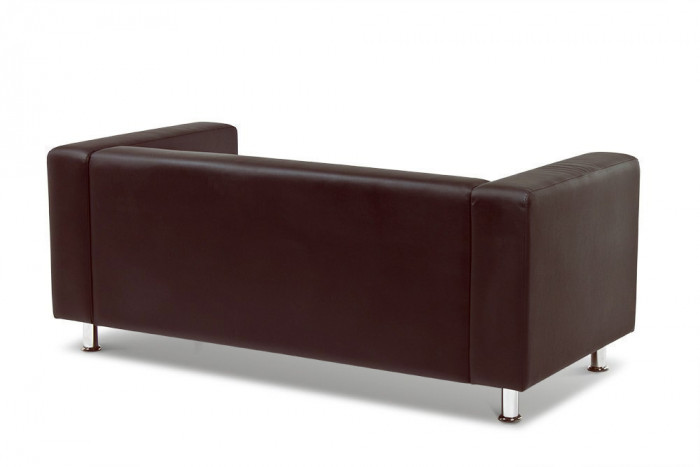 Кожаный диван Клиппан 3-х местный, прямой, цвет коричневый