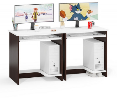 Два стола компьютерных С-МД-СК11-1, венге/белый шагрень