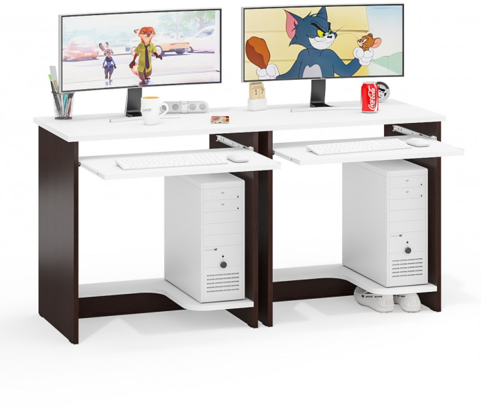 Два стола компьютерных С-МД-СК11-1, венге/белый шагрень