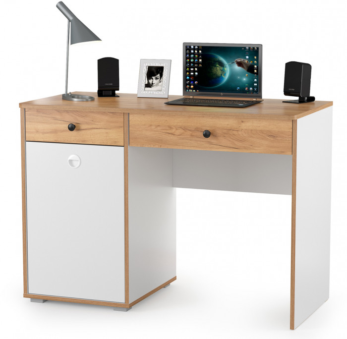 Вуди Компоновка № 39, цвет белый премиум/дуб крафт золотой/саванна латте, сп. м. 900х2000 мм., б/м, основание есть, матрас высотой до 200 мм.