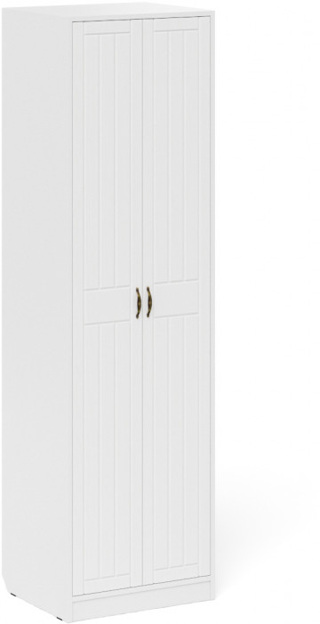 Прихожая П-6 Компоновка № 10, белая шагрень/фасады МДФ белое дерево фрезеровка прованс