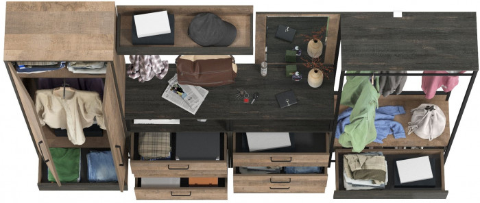 Трувор Прихожая 242, дуб гранж песочный/интра