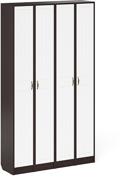 Прихожая П-6 Пенал 4 штуки, цвет венге/фасады МДФ белое дерево фрезеровка прованс, ШхГхВ 60х35х210 см., универсальная сборка