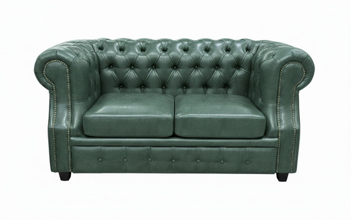Диван Честер ЛОФТ 2-х местный, зеленый
