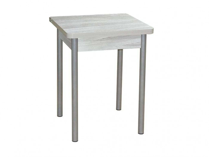 Эко 60х60 стол обеденный раскладной / Ясень светлый/металлик