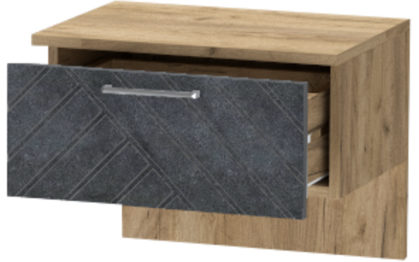 Тумба приставная "Иннэс-7", Крафт золотой/Бетон графит