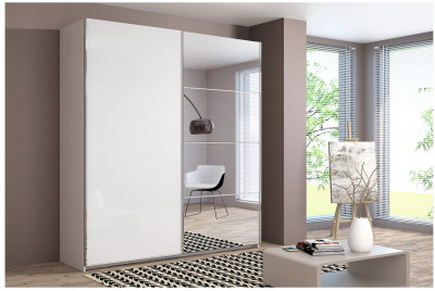 Шкаф-купе Иннэс-5 2000 Ф1/Ф2, Бодега светлый/Белый глянец