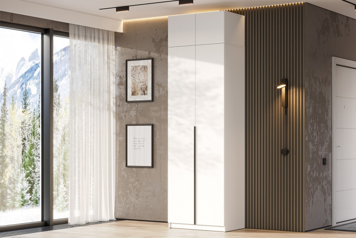 Шкаф с антресолью (полка + штанга) ШК 5 (800), Белый