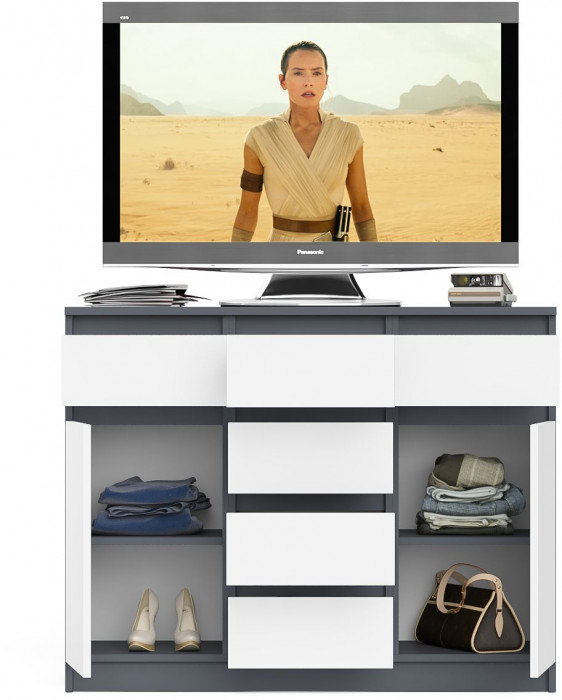 Мори Комод МК1200.4, графит/белый