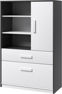 Кэнди Шкаф книжный КШ-2 графит/белый