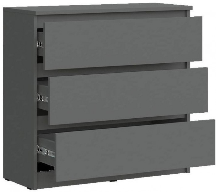 Челси Комод 800 (3 ящика) (Белый глянец, Белый)