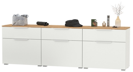 Октава 16.127 Тумба для обуви + 16.127 Тумба + 16.127 Тумба, белый шагрень/дуб крафт золотой/фасады МДФ белый шагрень