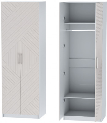 Шкаф двухдверный №1 "Иннэс-7" - Белый/Тирамису матовый