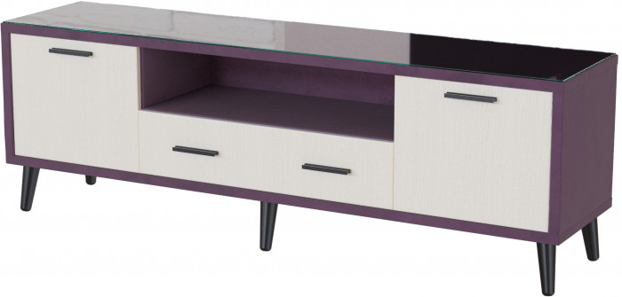 Тумба ТВ интерьерная 1,6 Ланс винный/мдф клен кремовый