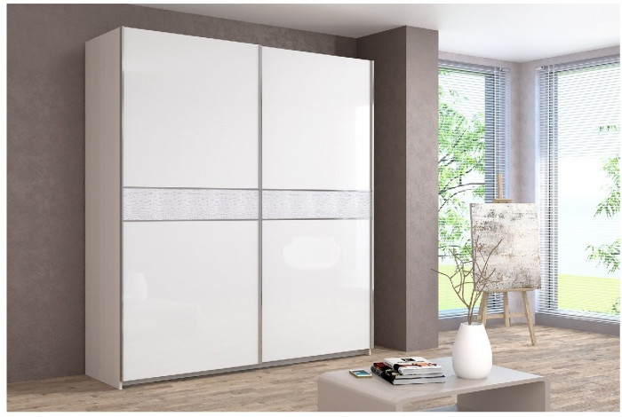 Шкаф-купе Иннэс-5 2000 Ф3/Ф3, Белый глянец