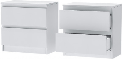 Кэт-1 Тумба 2-Ящика, Белый/Белый