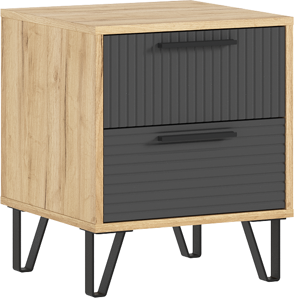 Флэш Тумбы прикроватные, браш графит/дуб крафт (2шт)