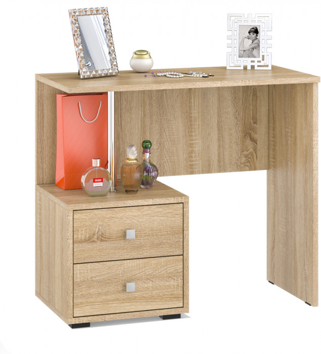 Камелия спальня № 6 Кровать 1200 + Две тумбы + Стол косметический + Зеркало, дуб сонома