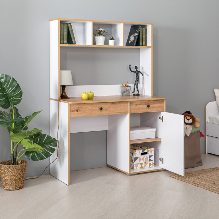 Вуди Компоновка № 49, цвет белый премиум/дуб крафт золотой, ШхГхВ 180х52,7х158,7 см., универсальная сборка