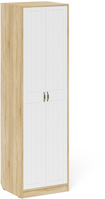 Прихожая П-6 Компоновка № 10, дуб сонома/фасады МДФ белое дерево фрезеровка прованс