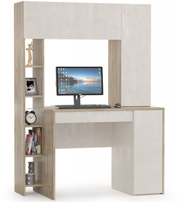 компьютерный стол Комфорт 12.71, дуб крафт серый/шёлковый камень