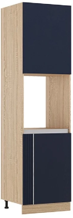 Кухня МДФ Карина Пенал (для встраиваемой бытовой техники) Пластер Индиго/Сонома