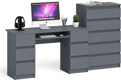 Мори компьютерный стол МС-2 + Комод МК700.5, графит