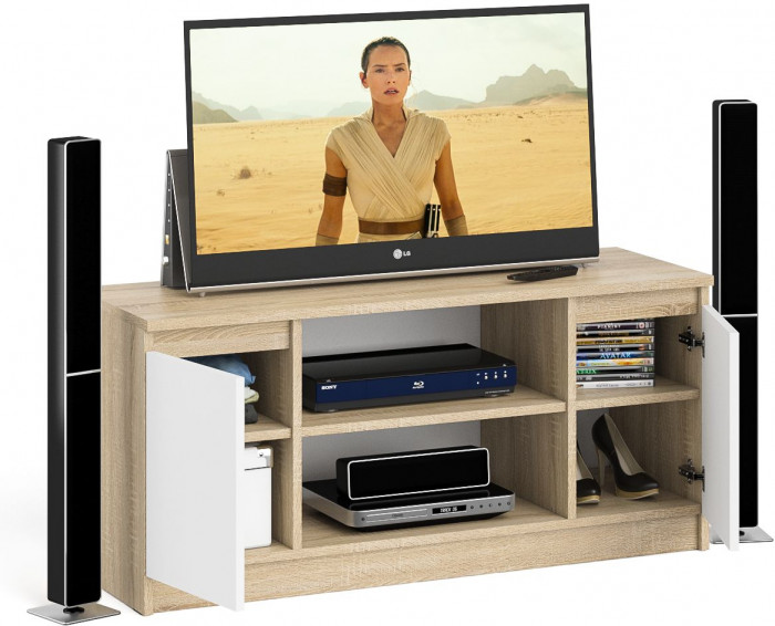 Мори Тумба ТВ МТВ1200.1, дуб сонома/белый