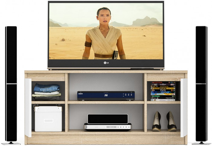 Мори Тумба ТВ МТВ1200.1, дуб сонома/белый