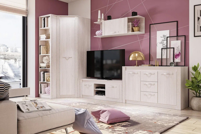 Шкаф угловой Монако ШК-42, Ясень белый