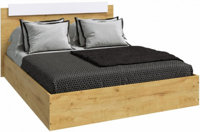 Эко Кровать 1400, Вотан/Белый гладкий