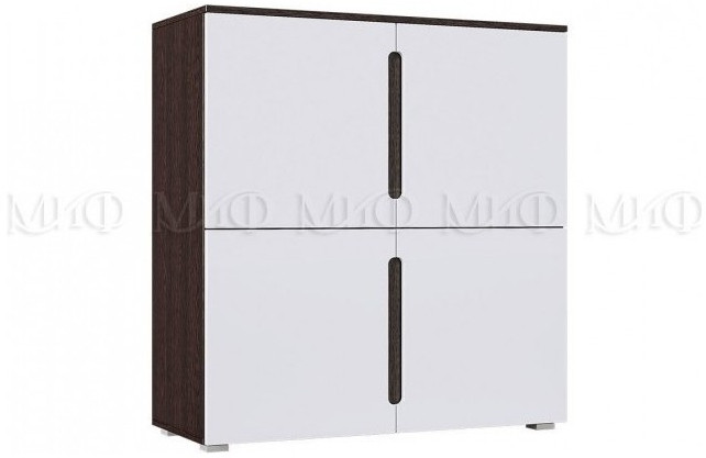 Ким Тумба 4-х створчатая, венге / белый глянец