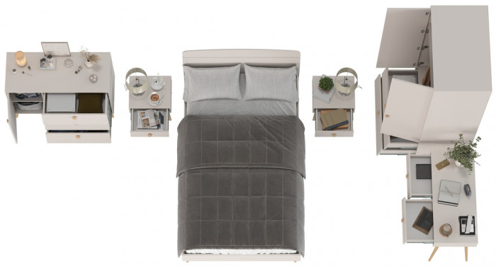 Афина Спальня 01-1200, кашемир серый