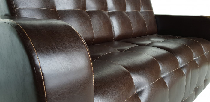 Диван Оксфорд кожаный, темно-коричневый