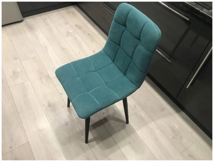 Стул Х / черный /велюр бирюзовый