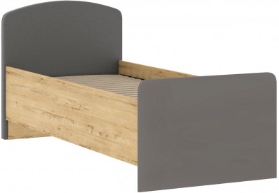 Бруно Кровать односпальная 900 Дуб Вотан / Серый графит