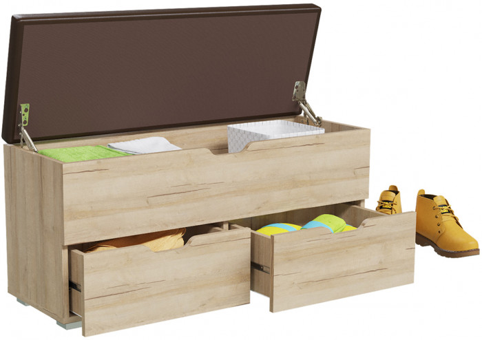 Диван 2-4201дубрив Флинт, цвет дуб ривьера, ШхГхВ 100х37х47 см.