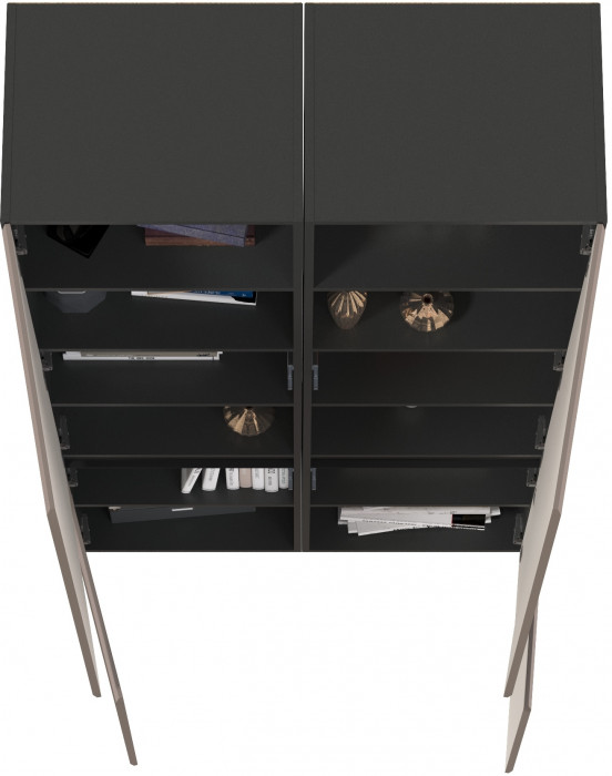 Сидней 13.200 Шкаф 2 штуки, цвет корпус: антрацит/фасады: МДФ веллюто капучино, ШхГхВ 100х41,3х205,2 см., универсальная сборка