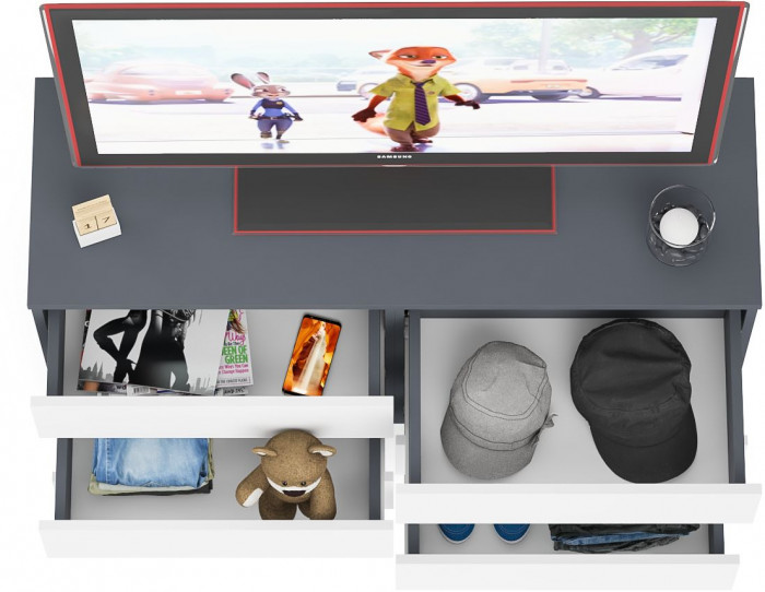 Мори Комод МК1200.6, графит/белый